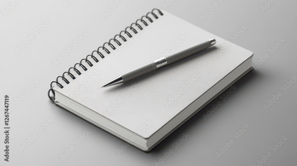 A spiral-bound notebook with a pen resting on top, set against a simple, neutral background, suggesting creativity and organization. A spiral-bound notebook with a pen resting on top, set against a simple, neutral background, suggesting creativity and organization.