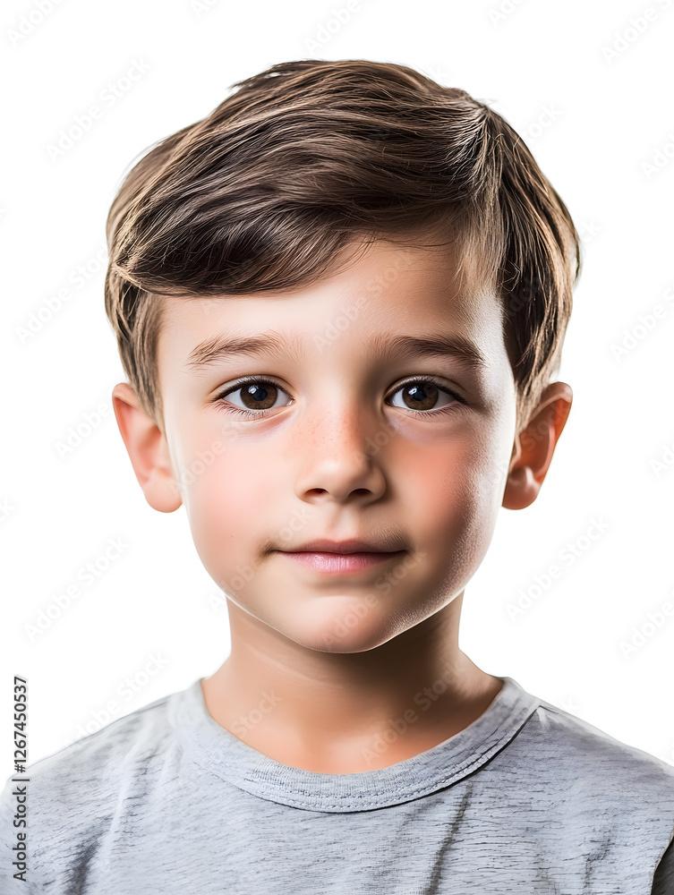 Portrait boy ID photo on gray background Portrait boy ID photo on gray background