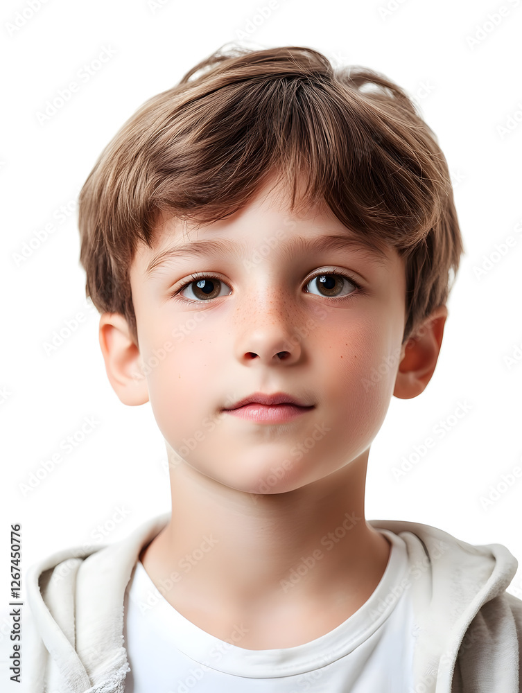 Portrait boy ID photo on gray background Portrait boy ID photo on gray background