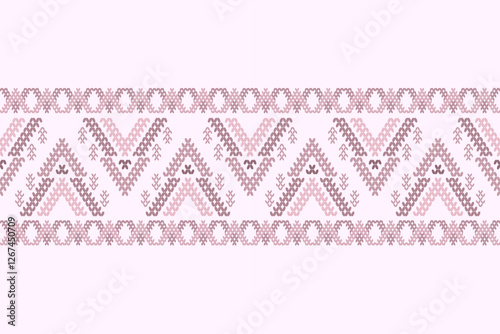 Ikat ethnic geometric abstract embroidery oriental traditional knitted pattern. Native geometry decorative design for fabric, wallpaper, background, interior, decoration, texture, border decor, print