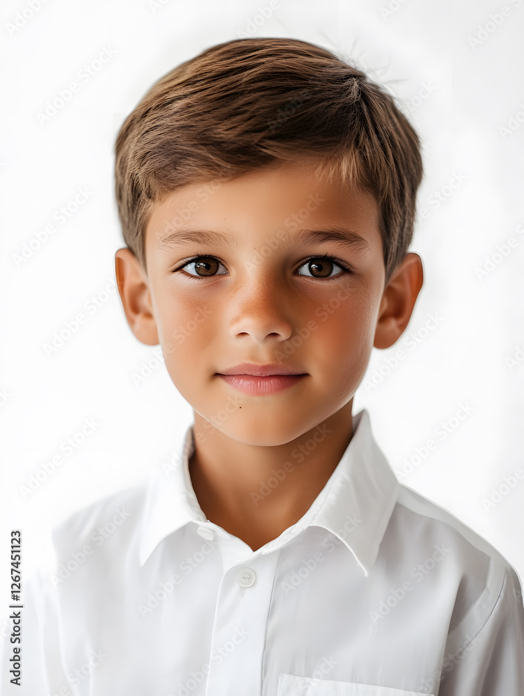 Portrait boy ID photo on gray background Portrait boy ID photo on gray background