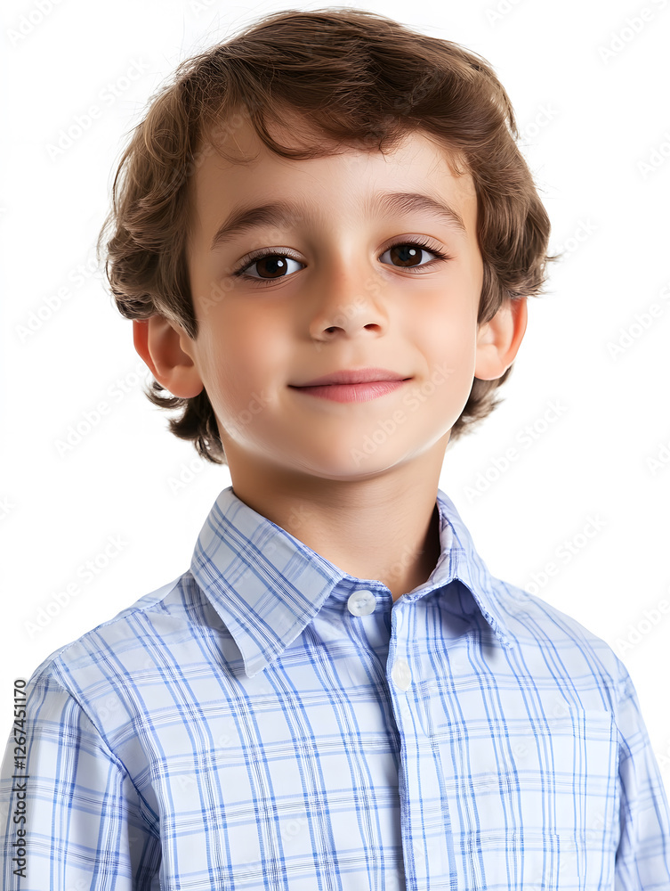 Portrait boy ID photo on gray background Portrait boy ID photo on gray background