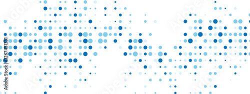 Abstract blue background with a dot texture and chaotic mosaic ornament. Linear pattern of small dots included. Ideal for banners, posters, websites, and social media frames. Vector illustration