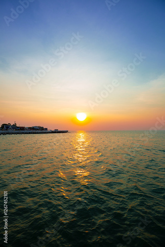 Sunset by the bay, Chon Buri District, Chon Buri, Thailand photo