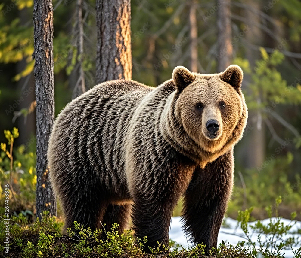 Fototapeta premium brown bear in the forest