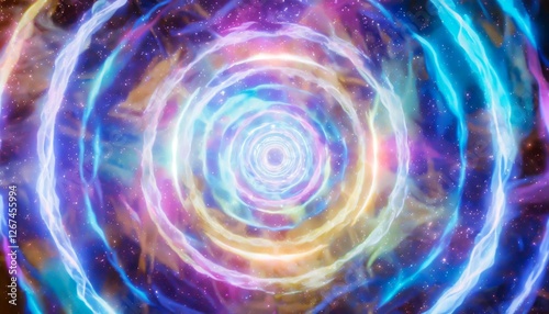 Glowing Colorful Neon Dimensional Portal Effect Background