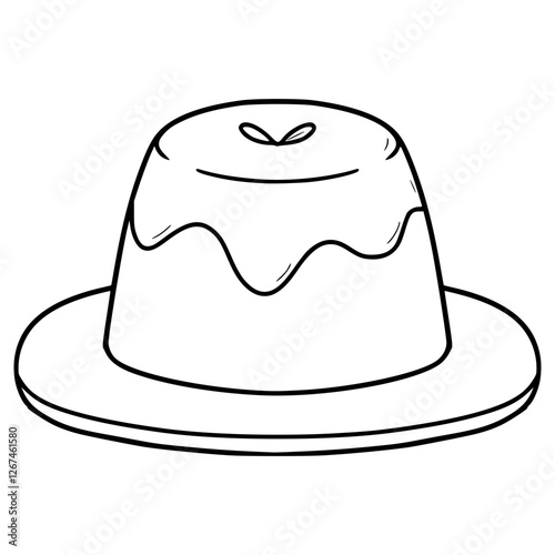 pudding illustration hand drawn outline vector