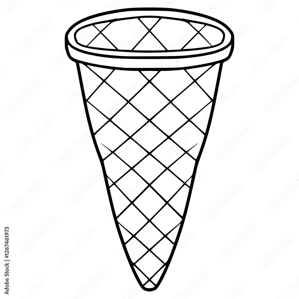 ice cream cone illustration hand drawn outline vector ice cream cone illustration hand drawn outline vector