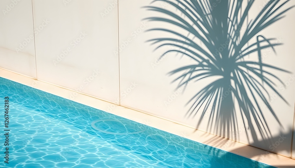 Obraz premium Serene Poolside Summer Shadow