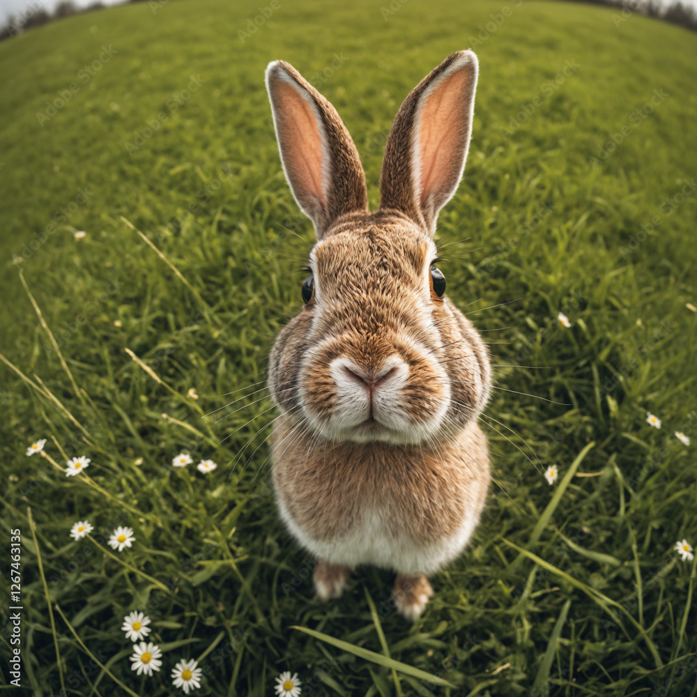 Fototapeta premium easter rabbit in the grass