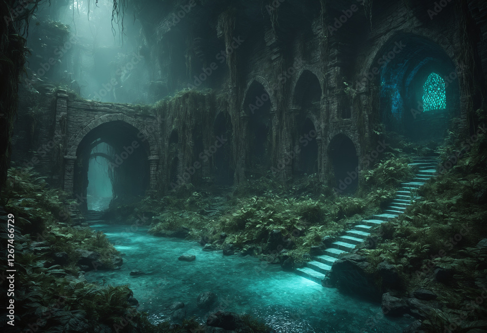 Fototapeta premium cave in the dark forest