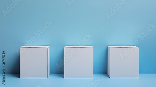 White blank cardboard package boxes mockup. Medicament 3d realistic box packaging vector illustration template