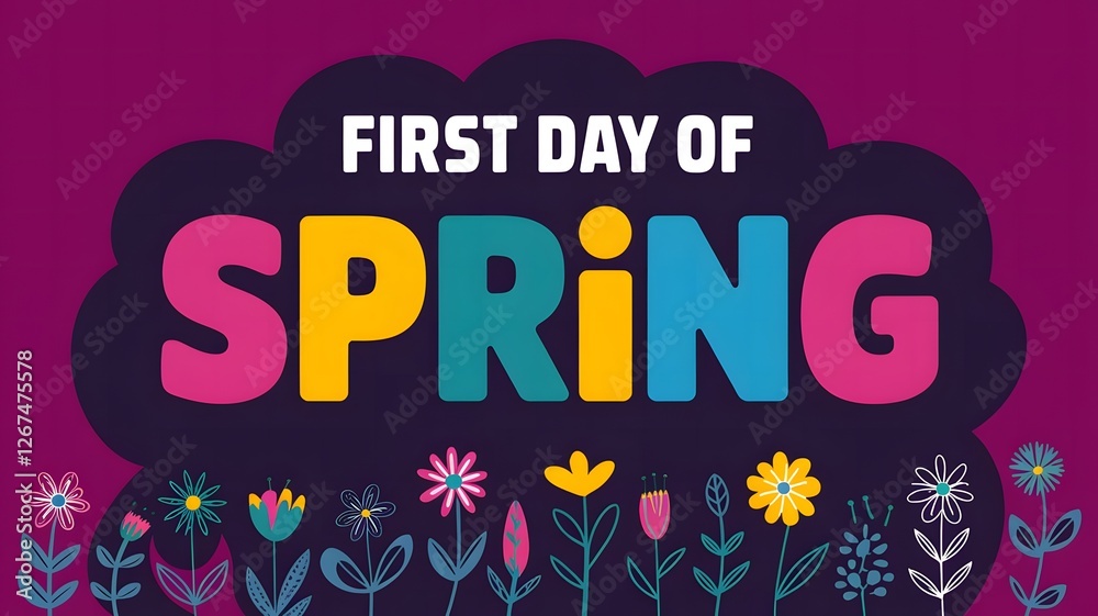 Fototapeta premium Vibrant Spring Scene Celebrates the First Day of Spring.