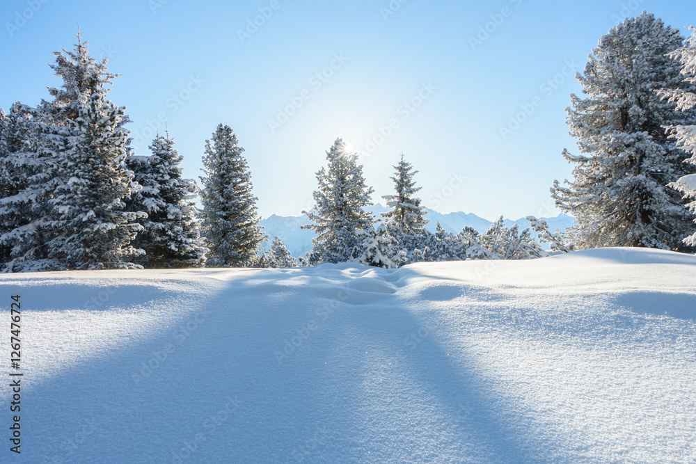 Φωτογραφία herrliche Winterlandschaft in den verschneiten Bergen von Tirol Österreich