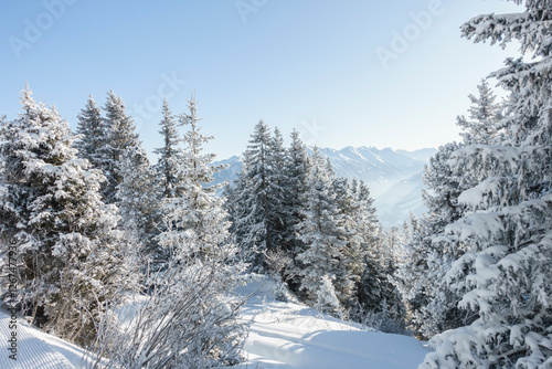 Obraz na płótnie herrliche Winterlandschaft in den verschneiten Bergen von Tirol Österreich w salonie