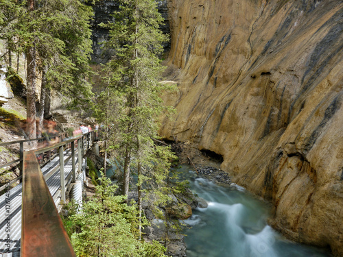 Johnston canyon. Canadian Rockies beautiful wild gorge photo