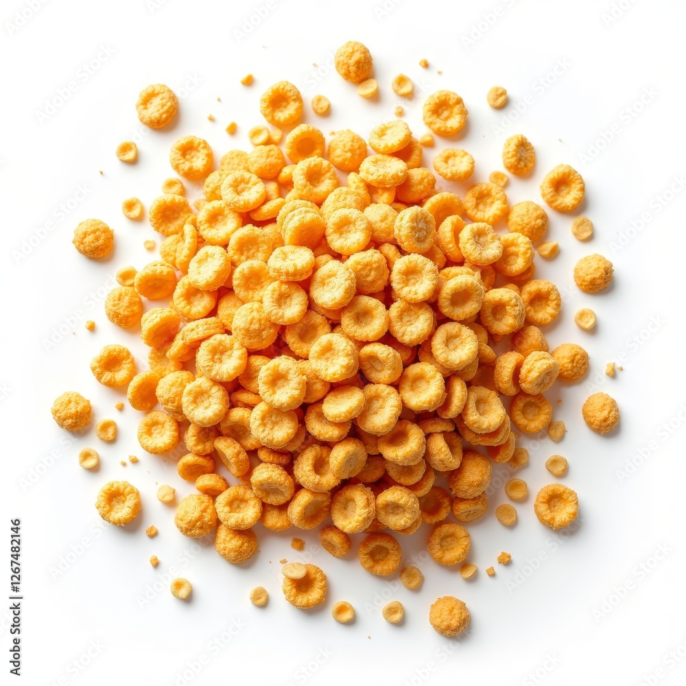 Heap of Orange Cereal Rings Isolated on White Heap of Orange Cereal Rings Isolated on White