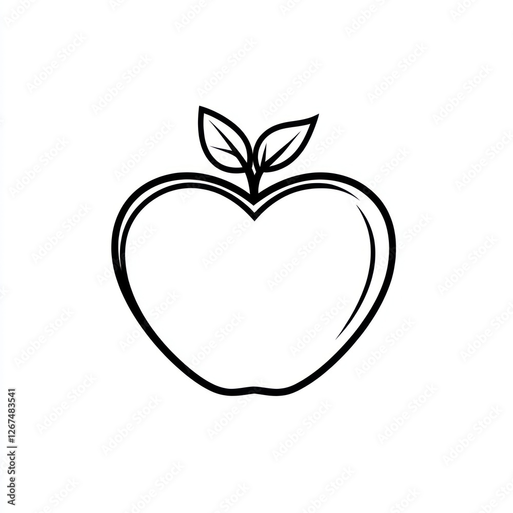 Simple apple illustration, white background, education Simple apple illustration, white background, education
