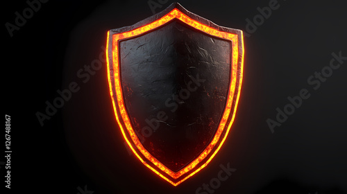 Mysterious Black Shield with Red Glowing Edge