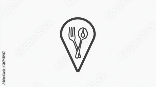 Free Download Restaurant Location Icon, Simple Map Marker with Cutlery, Suitable for Menus, Restaurant Apps - GFXLoad