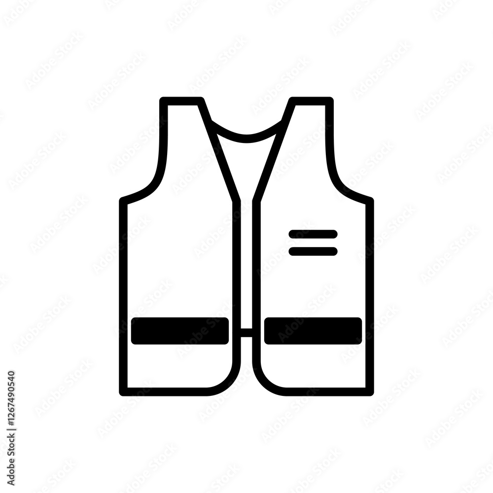 Working Vest Icon. Working Vest Vector Icon in line style design. Working Vest Symbol. Working Vest Icon. Working Vest Vector Icon in line style design. Working Vest Symbol.