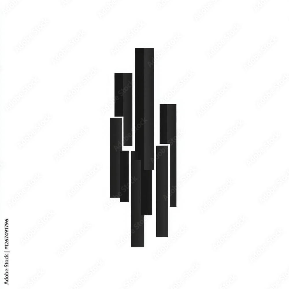 Abstract black and white graphic design of skyscrapers, buildings, or bars. Abstract black and white graphic design of skyscrapers, buildings, or bars.