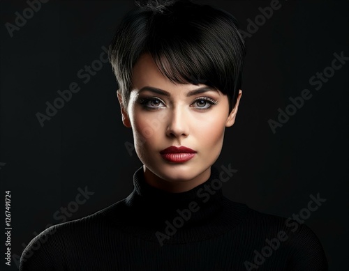 Junge Frau mit schwarzen Haar photo