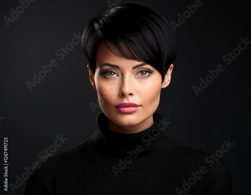 Junge Frau mit schwarzen Haar photo