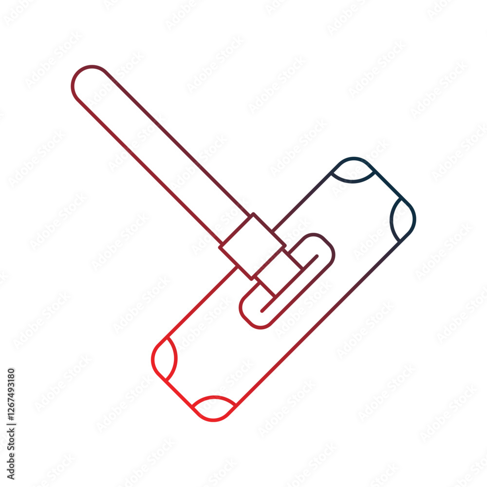 mop gradient outline icon with white background vector stock illustration mop gradient outline icon with white background vector stock illustration