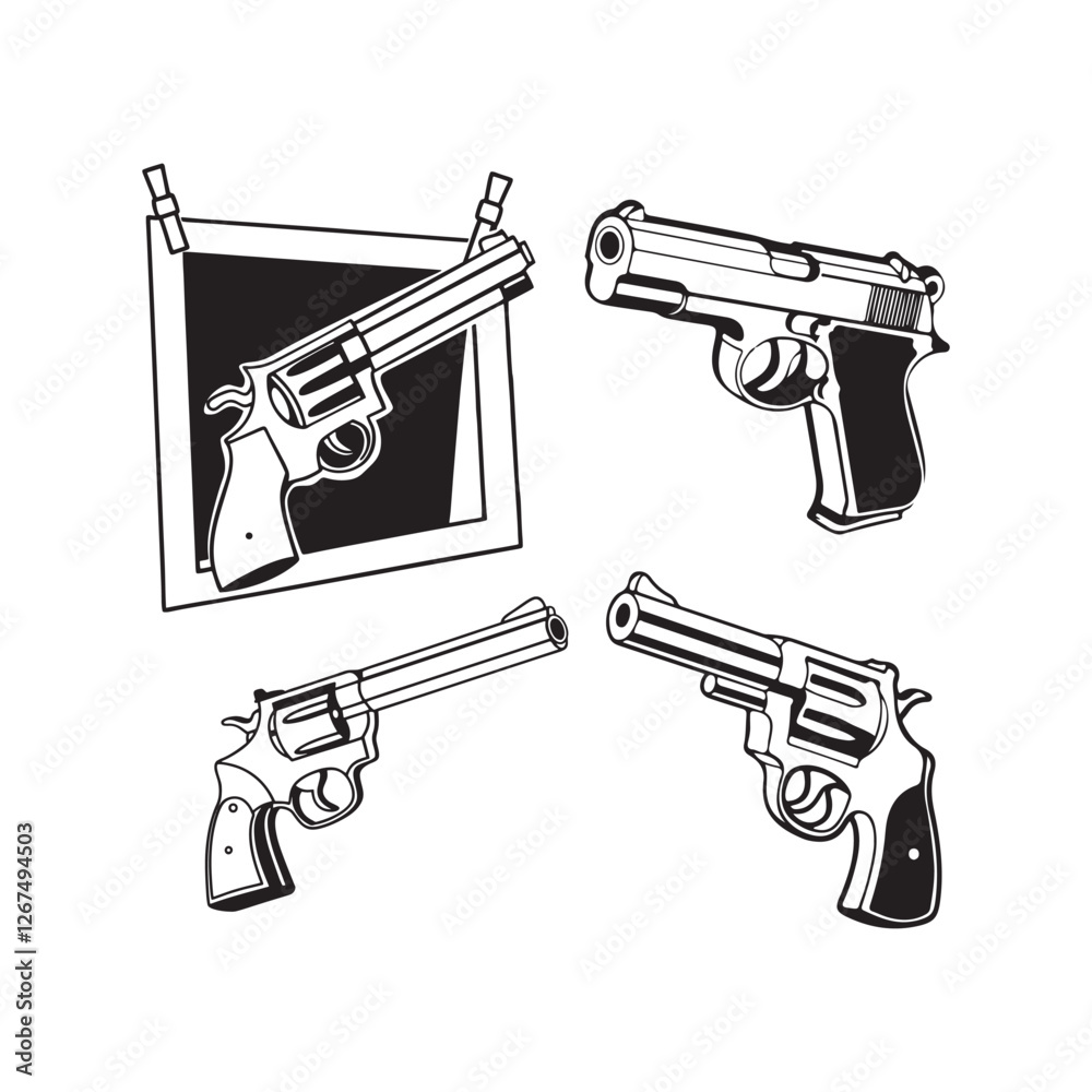 Gun with bullets design Gun with bullets design