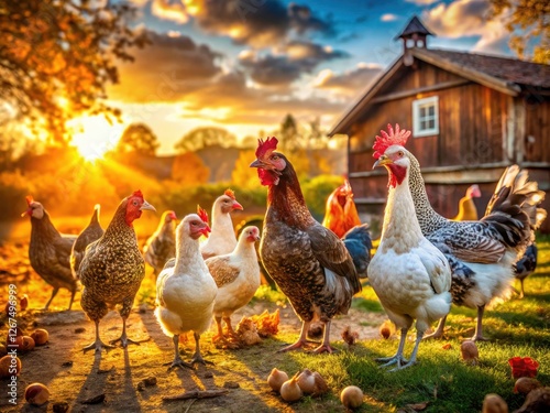 Countryside chickens and turkeys; rustic poultry photography captures their beauty and farm life.