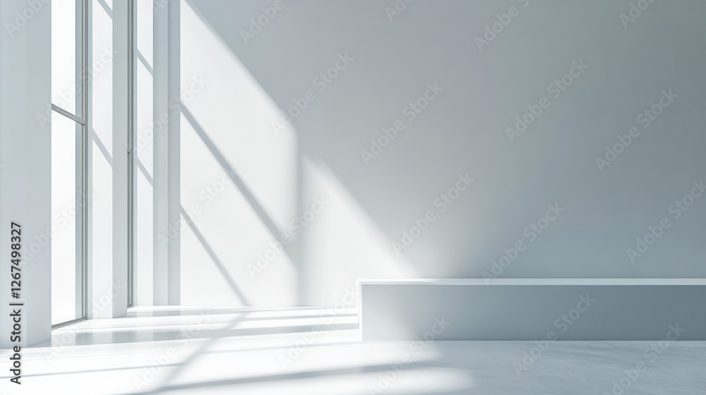 Fototapeta premium Abstract light grey background/interior. Copy space