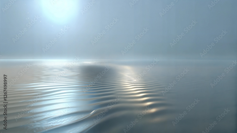 Obraz premium Tranquil sea surface under the sunlight representing ocean change