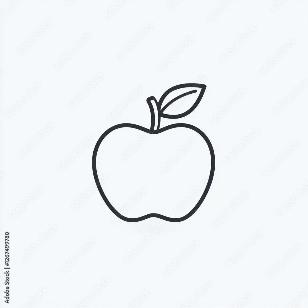 Simple apple icon, graphic, fruit symbol, digital illustration Simple apple icon, graphic, fruit symbol, digital illustration