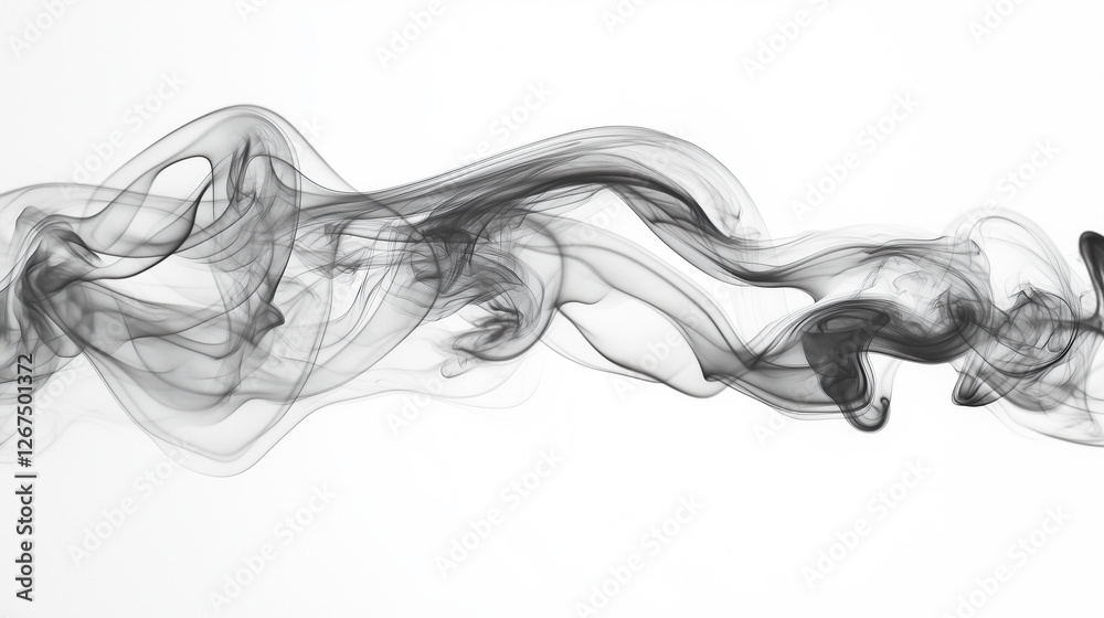 Abstract Smoke Stream Black and White Art Abstract Smoke Stream Black and White Art