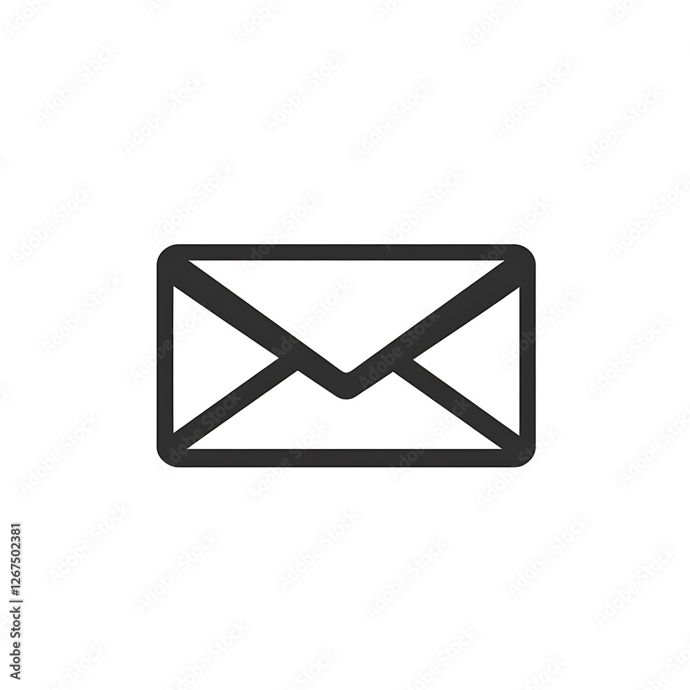 Simple Envelope Icon Represents Digital Mail Communication Simple Envelope Icon Represents Digital Mail Communication