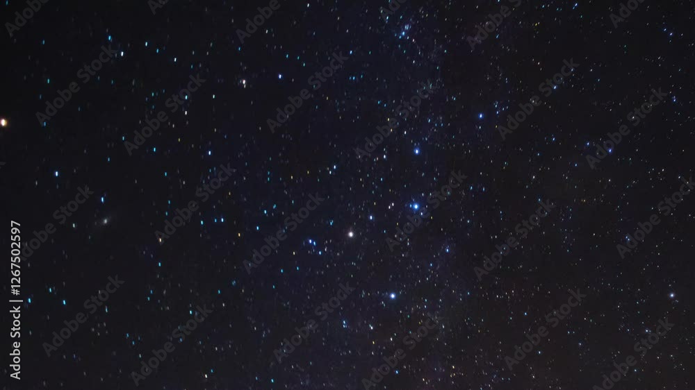 Milky Way time-lapse twinkling stars on a dark night. Milky Way time-lapse twinkling stars on a dark night.