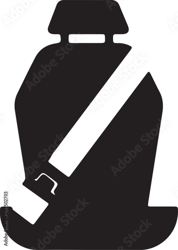 Illustration of a car seat with a seatbelt