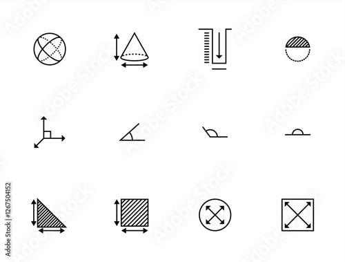 Collection of Geometric Symbol and Measurement Icon photo