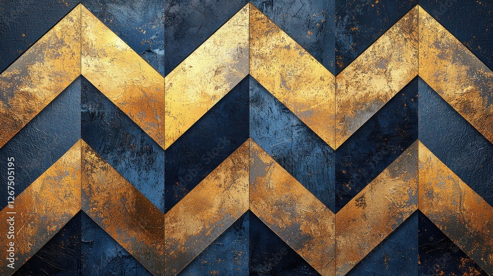 custom made wallpaper toronto digitalTextured Golden Geometric Pattern on Blue Background for Design Use
