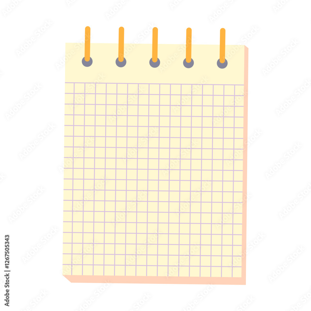 Notepad with a grid and a spring vector illustration isolated on transparent background. Notepad with a grid and a spring vector illustration isolated on transparent background.