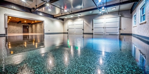 Epoxy garage floor coating: metallic flakes create a tough, gorgeous, long-lasting finish. Upgrade your space today!
