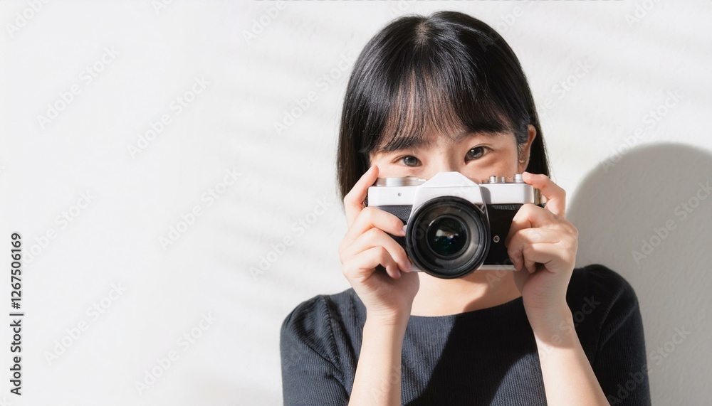 カメラを持つ女性 カメラを持つ女性