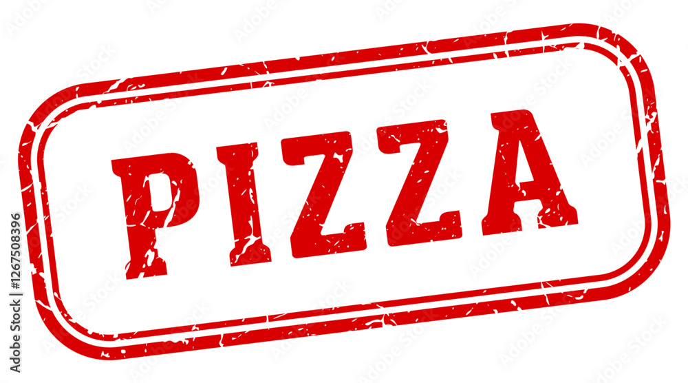 pizza stamp. pizza rectangular stamp on white background pizza stamp. pizza rectangular stamp on white background