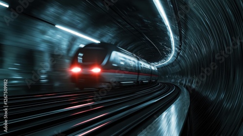 Train moving in Tunnel