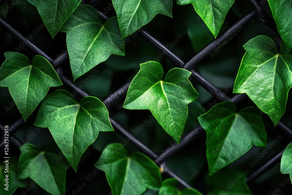 Green ivy leaves growing over a rustic wooden fence, natural garden background Green ivy leaves growing over a rustic wooden fence, natural garden background