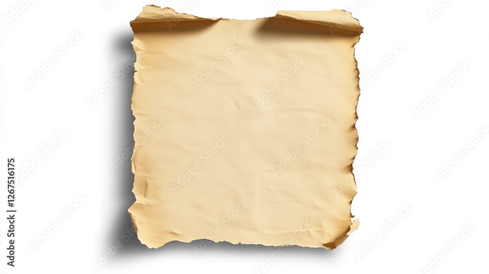 Obraz premium Old paper scroll isolated on white background, design element