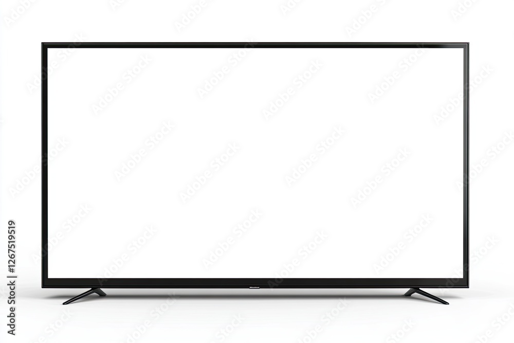 Modern flat screen TV mockup on white background (1) Modern flat screen TV mockup on white background (1)