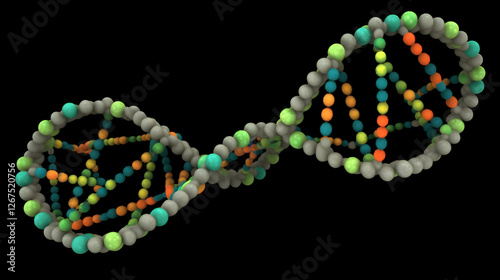 Helix structure with methyl tags illustrating chemical modification in a biological context