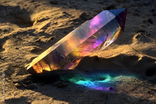 Mesmerizing Prismatic Crystal Geode Bursting with Radiant Color and Light